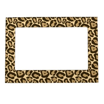 Wild Leopard Pattern Magnetic Photo Frame by rheasdesigns at Zazzle