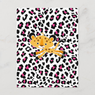 wild leopard pink baby shower invitations! invitation
