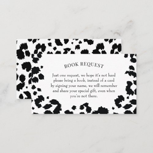 Wild Leopard Print Baby Shower Book Request Card - Wild Leopard Print Baby Shower Book Request Card or Book for Baby - a perfect way to get baby's library started!