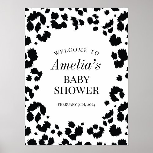 Wild Leopard Print Baby Shower Welcome Sign - Wild Leopard Print Baby Shower Welcome Sign - perfect for a wild or animal kingdom themed baby shower.