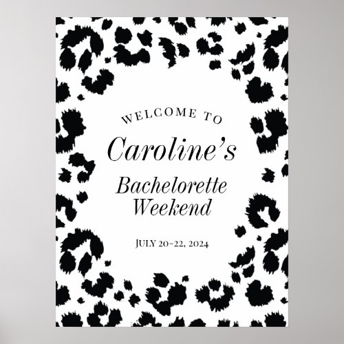 Wild Leopard Print Bachelorette Party Welcome Sign - Wild Leopard Print Bachelorette Party Welcome Sign