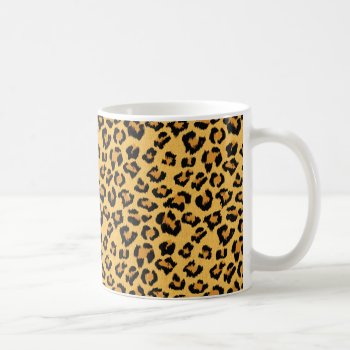 Wild Leopard Print Fake Fur Safari Pattern Coffee Mug by CandiCreations at Zazzle