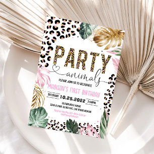 Wild Leopard Print Party Animals Birthday Invite