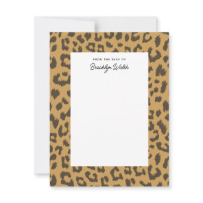 Wild Leopard Print Personal Flat Stationery Card