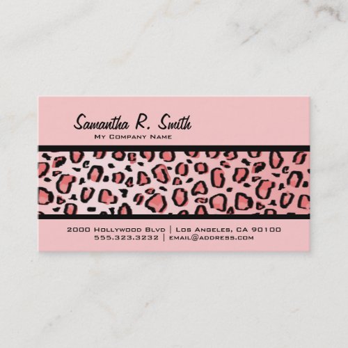 Wild Leopard Print Stripe Pink Business Card
