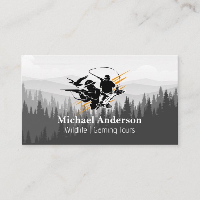 Wild Life Hunters | Forrest and Mountains Business Card (Front)