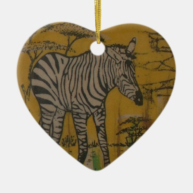 Wild Life Kenya African Safari Zebra.png Ceramic Ornament (Front)