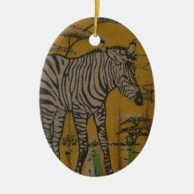 Wild Life Kenya African Safari Zebra.png Ceramic Ornament (Front)