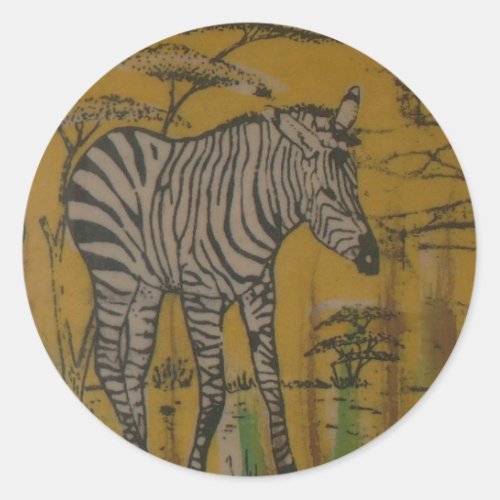 Wild Life Kenya African Safari Zebrapng Classic Round Sticker