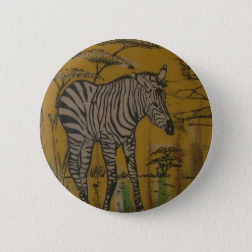 Wild Life Kenya African Safari Zebrapng Pinback Button