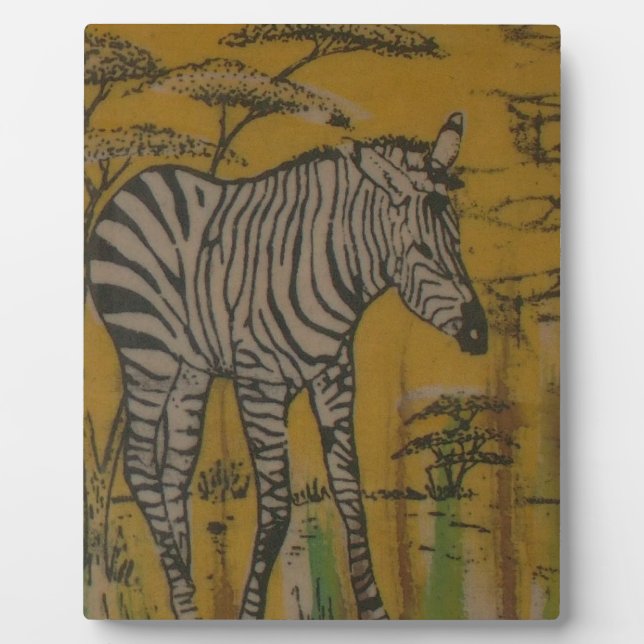 Wild Life Kenya African Safari Zebra.png Plaque (Front)