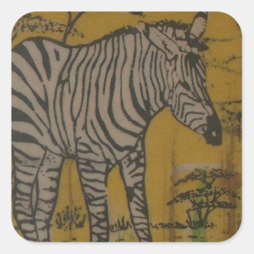 Wild Life Kenya African Safari Zebrapng Square Sticker