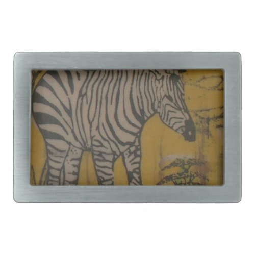 Wild Life Kenya African Safari Zebra Rectangular Belt Buckle