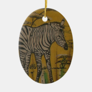 Wild Life Kenya African Savannah Safari Zebra   Ceramic Ornament