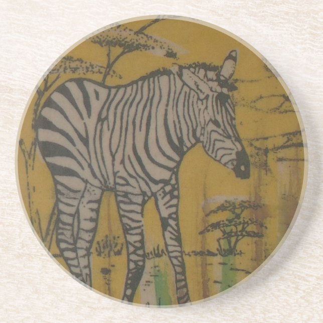 Wild Life Kenya African Savannah Safari Zebra   Drink Coaster (Front)