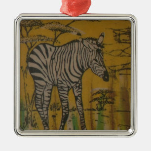 Wild Life Kenya African Savannah Safari Zebra Metal Ornament