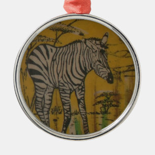 Wild Life Kenya African Savannah Safari Zebra  Metal Ornament