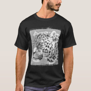 Wild Life Leopard Head Modern Black Elegant T-Shirt
