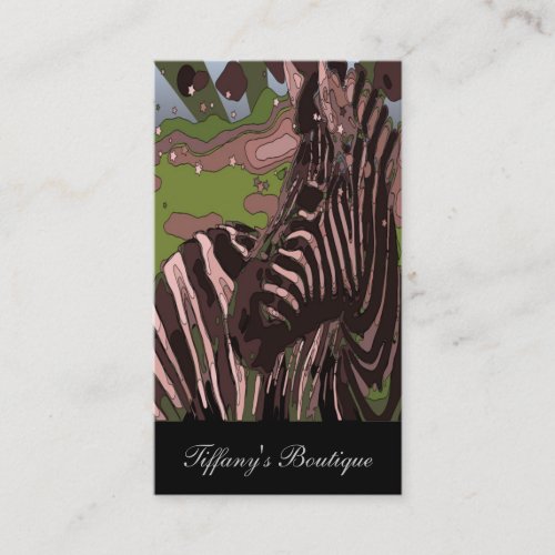 Wild life safari animal zebra business card