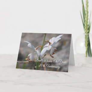Wild Lilies Personalised 70th Wedding Anniversary Card