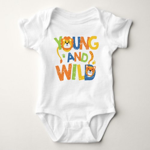 Wild Lion and Tiger Baby Sleeper Bodysuit