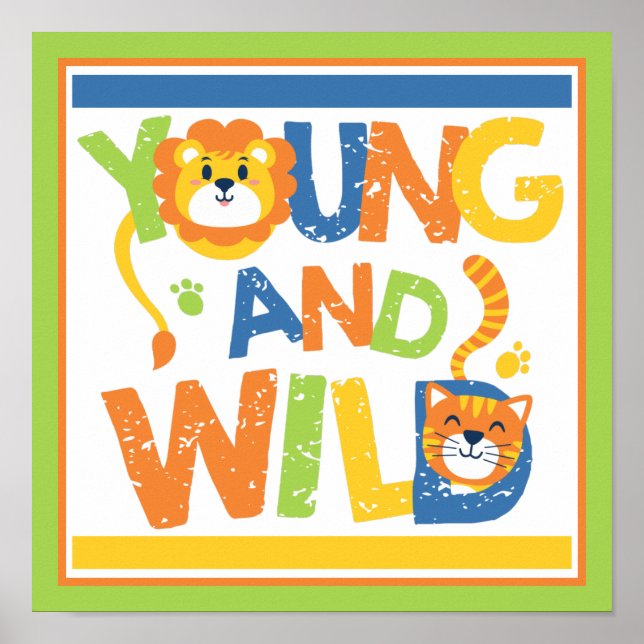 Wild Lion and Tiger Poster (Front)
