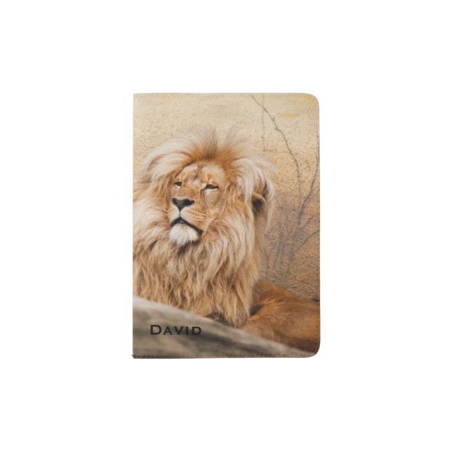 Wild Lion Custom Passport Wallet Holder (Front)