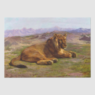 Wild Lion in an African Safari Landscape Tissue Paper
