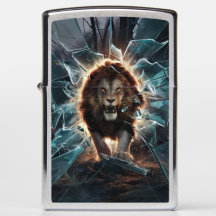 Wild Lion Shattered Glass