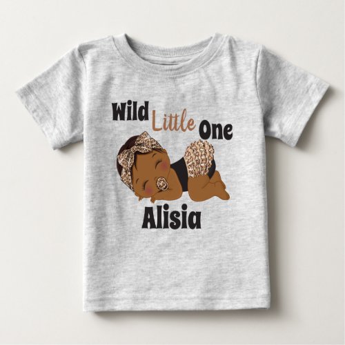 Wild Little One African American Baby Girl T_shirt