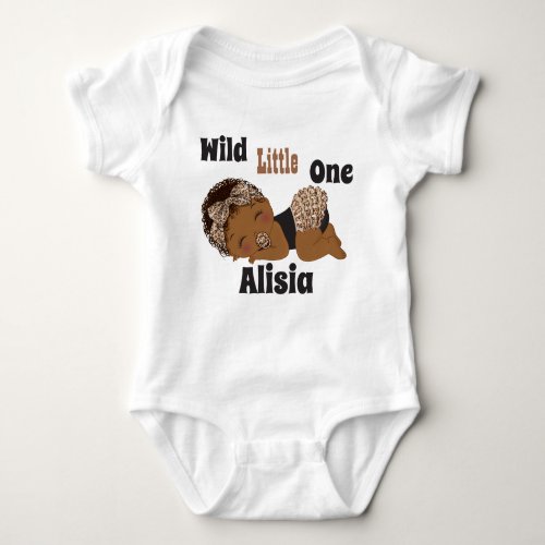Wild Little One African American Baby Girl T_shirt Baby Bodysuit