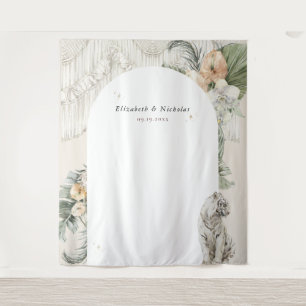 Wild Love Boho Macrame Greenery Photo Booth Tapestry