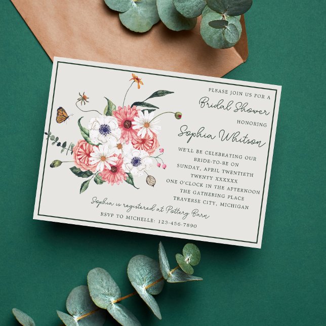 Wild Love Wildflower Boho Floral Bridal Shower Invitation (Creator Uploaded)