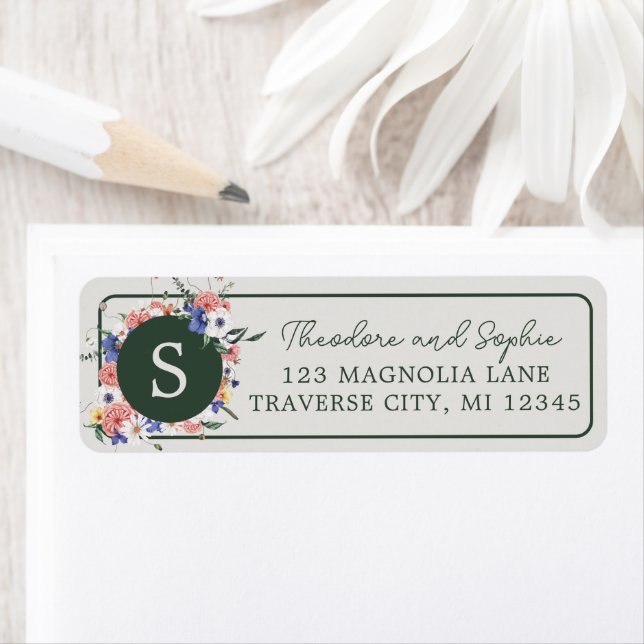 Wild Love Wildflower Boho Return Address Label (Insitu)