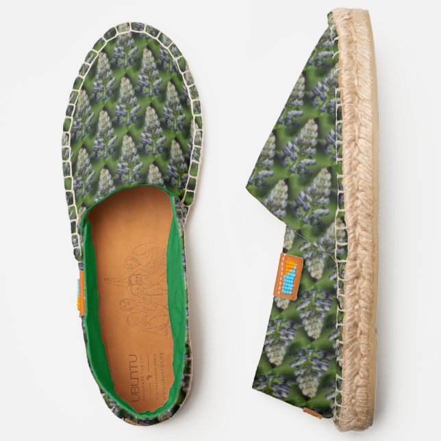 Wild Lupine Flowers Nature Pattern Espadrilles (Side)