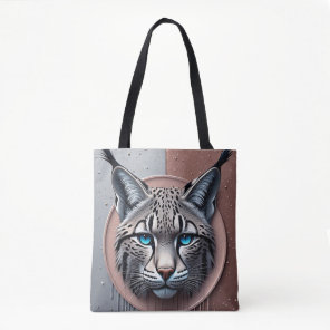 Wild Lynx Geometric Face With Modern Details Tote Bag