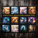 Wild Maine Coons: Nature’s Feline Majesty 202X  Calendar<br><div class="desc">Step into the world of untamed beauty with this Maine Coon 2025 calendar, featuring twelve breathtaking images of these magnificent cats in natural landscapes. Whether perched on rocky cliffs or nestled in golden fields, each Maine Coon exudes confidence and mystery. Their thick coats and piercing eyes reflect both their wild...</div>