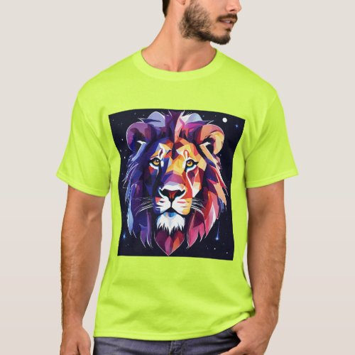 Wild Majesty Geometric Lion T_Shirt Designs for W