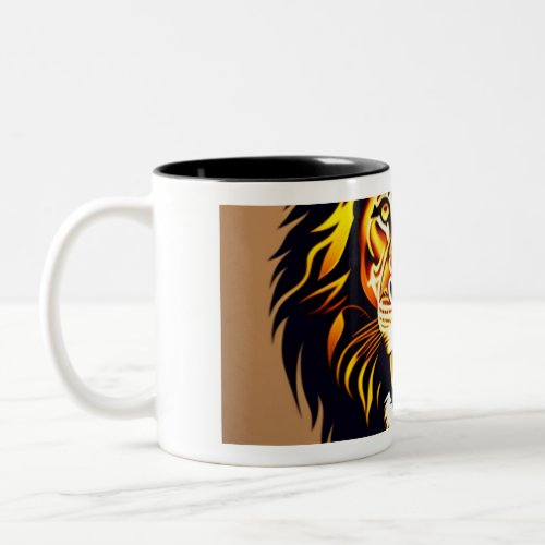 Wild Majesty Lion Face Two_Tone Coffee Mug