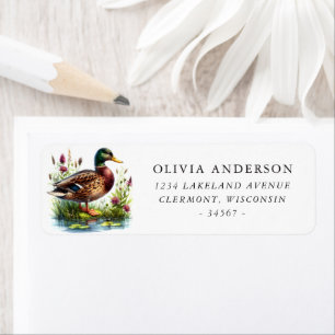 Wild Mallard Duck Return Address Label
