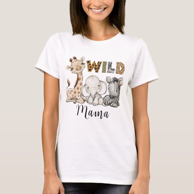 Wild Mama of the Birthday Boy Safari T-Shirt (Front)