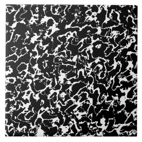 Wild Marble 3 _ black and white Ceramic Tile