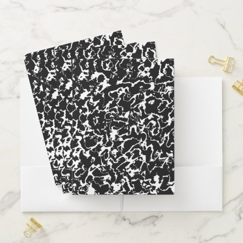 Wild Marble 3 _ black and white Pocket Folder