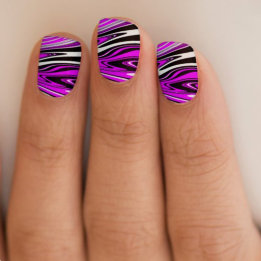 Wild Marble Pattern Pink Black Minx Nail Art