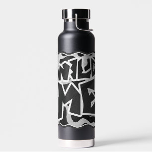 Wild Me Black and White Animal Print Water Bottle