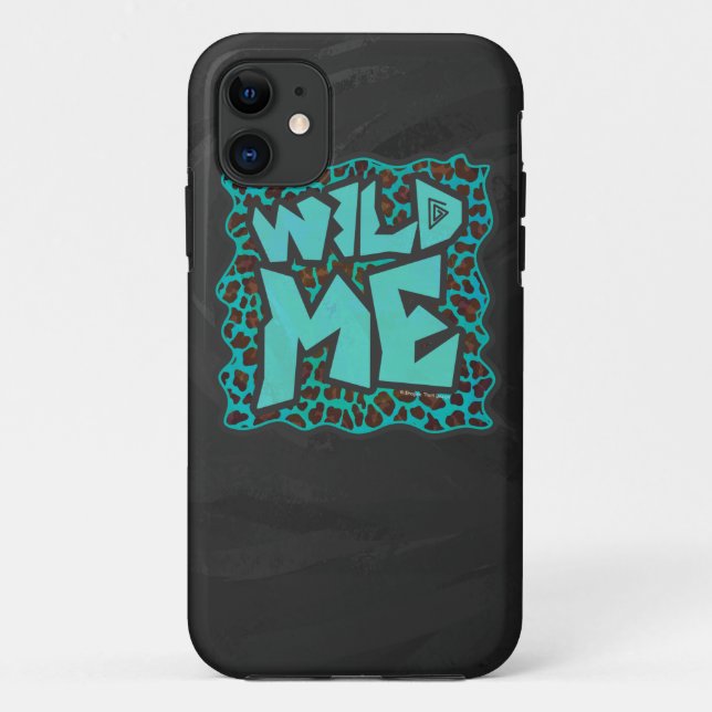 Wild Me Brown and Teal Leopard Design Case-Mate iPhone Case (Back)