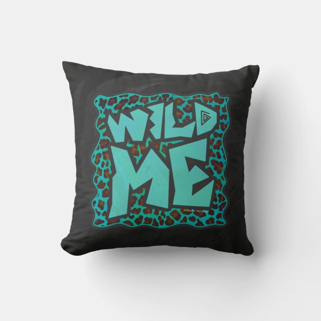 Wild Me Brown and Teal Leopard Design Throw Pillow (Front)
