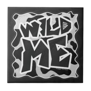 Wild Me Cow Black and White Ceramic Tile