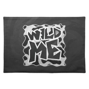 Wild Me Cow Black and White Cloth Placemat