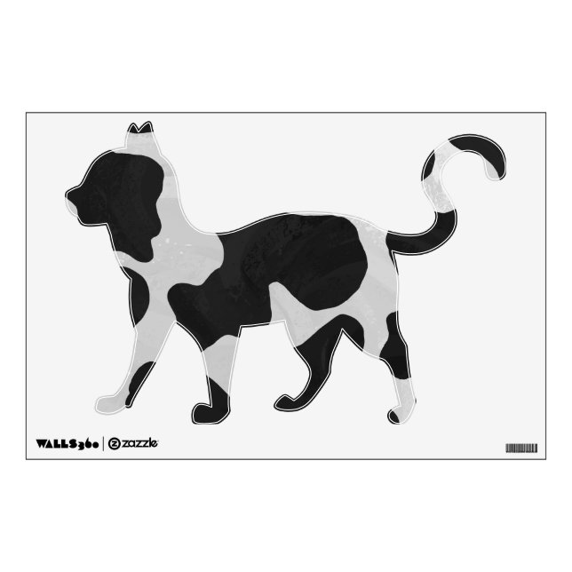 Wild Me Cow Black and White Wall Sticker (Front)
